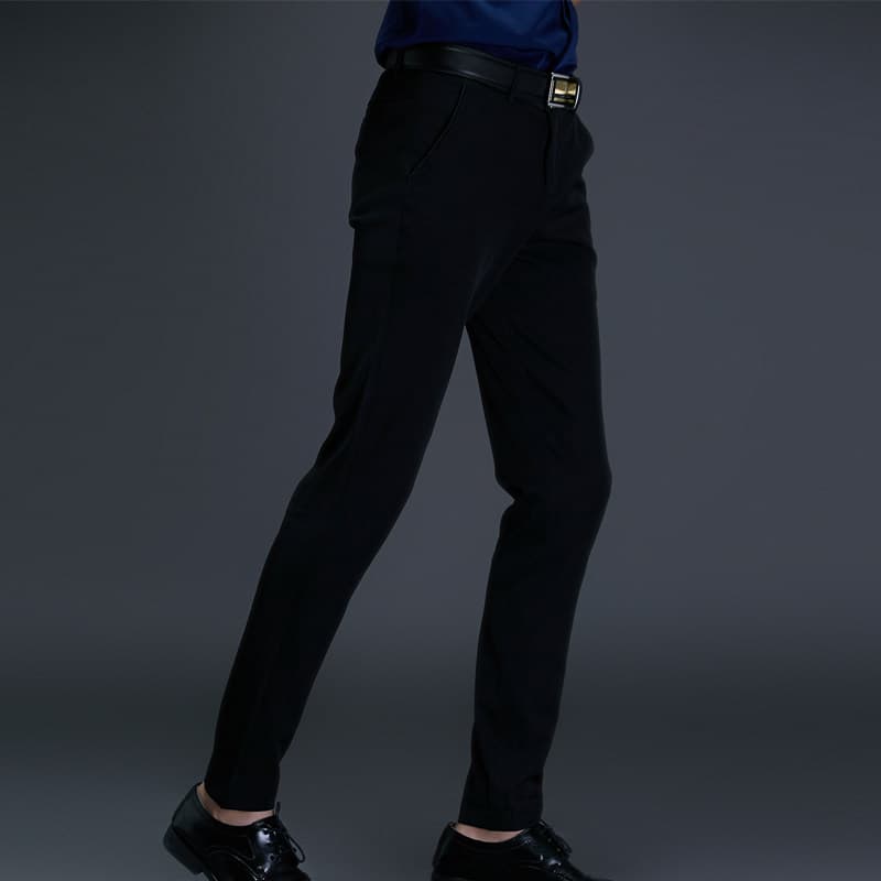 黒ファッション 美脚スリムストレートスラックスパンツ